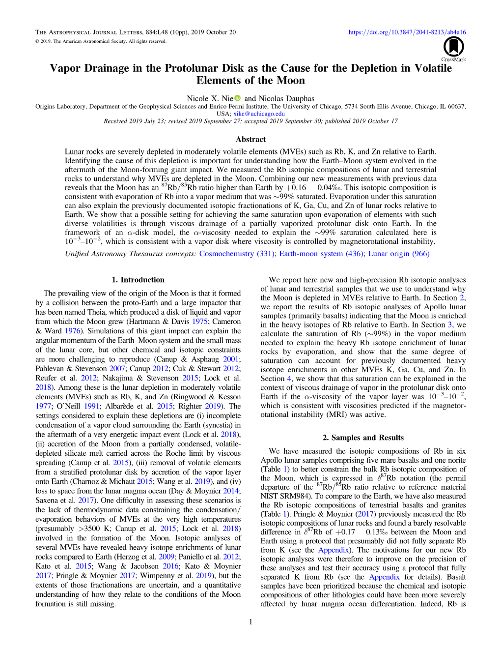 Vapor Drainage in the Protolunar Disk As the Cause for the Depletion in Volatile Elements of the Moon