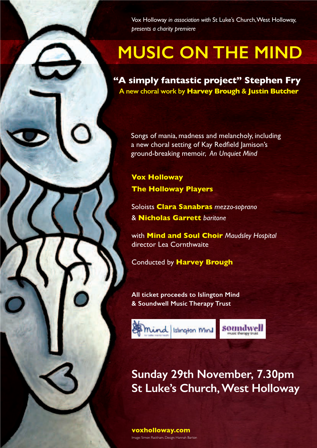 Vox Holloway in Association with St Luke’S Church, West Holloway, Presents a Charity Premiere MUSIC on the MIND