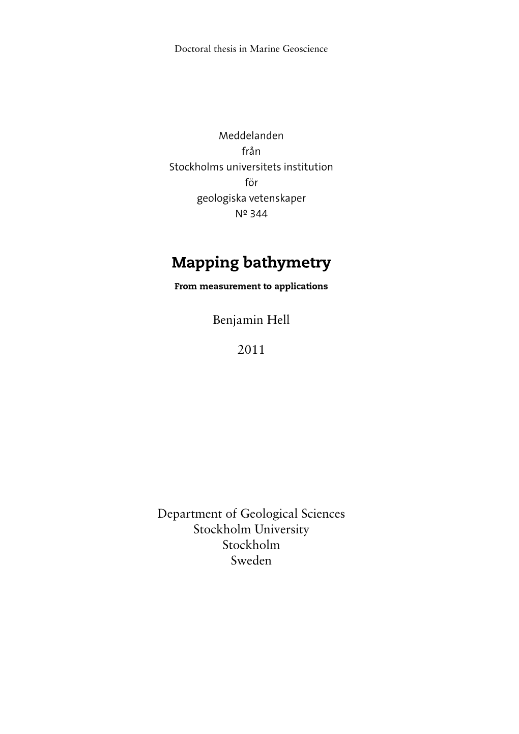 Mapping Bathymetry