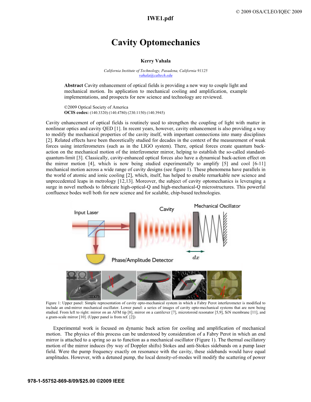 Cavity Optomechanics