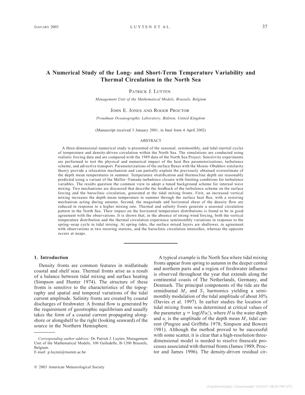 A Numerical Study of the Long- and Short-Term Temperature Variability and Thermal Circulation in the North Sea