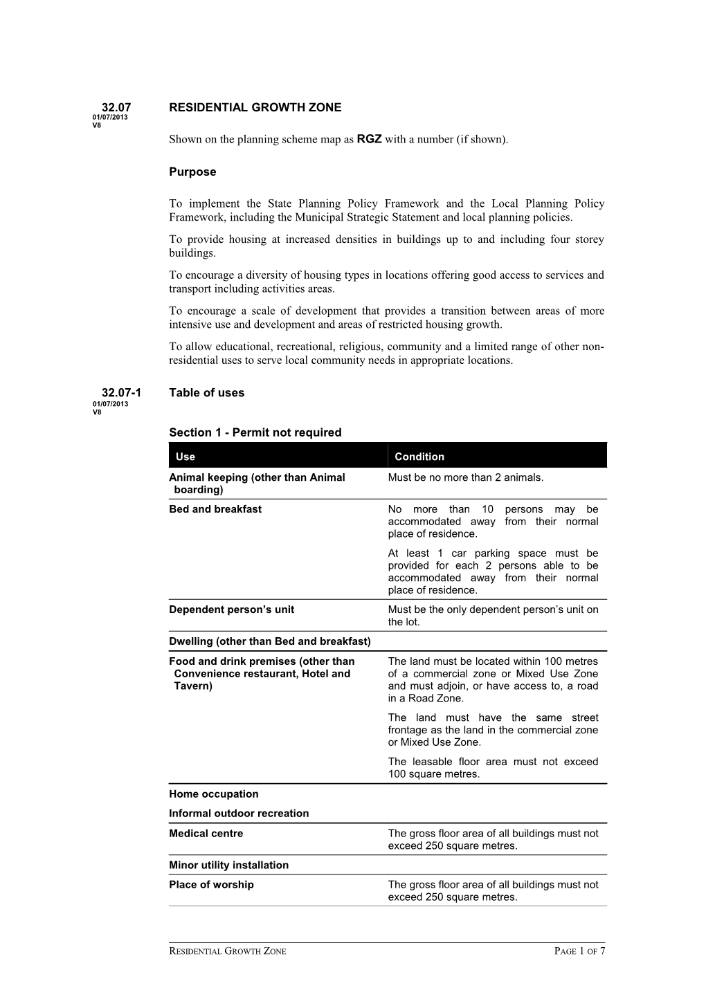 Shown on the Planning Scheme Map As RGZ with a Number (If Shown)