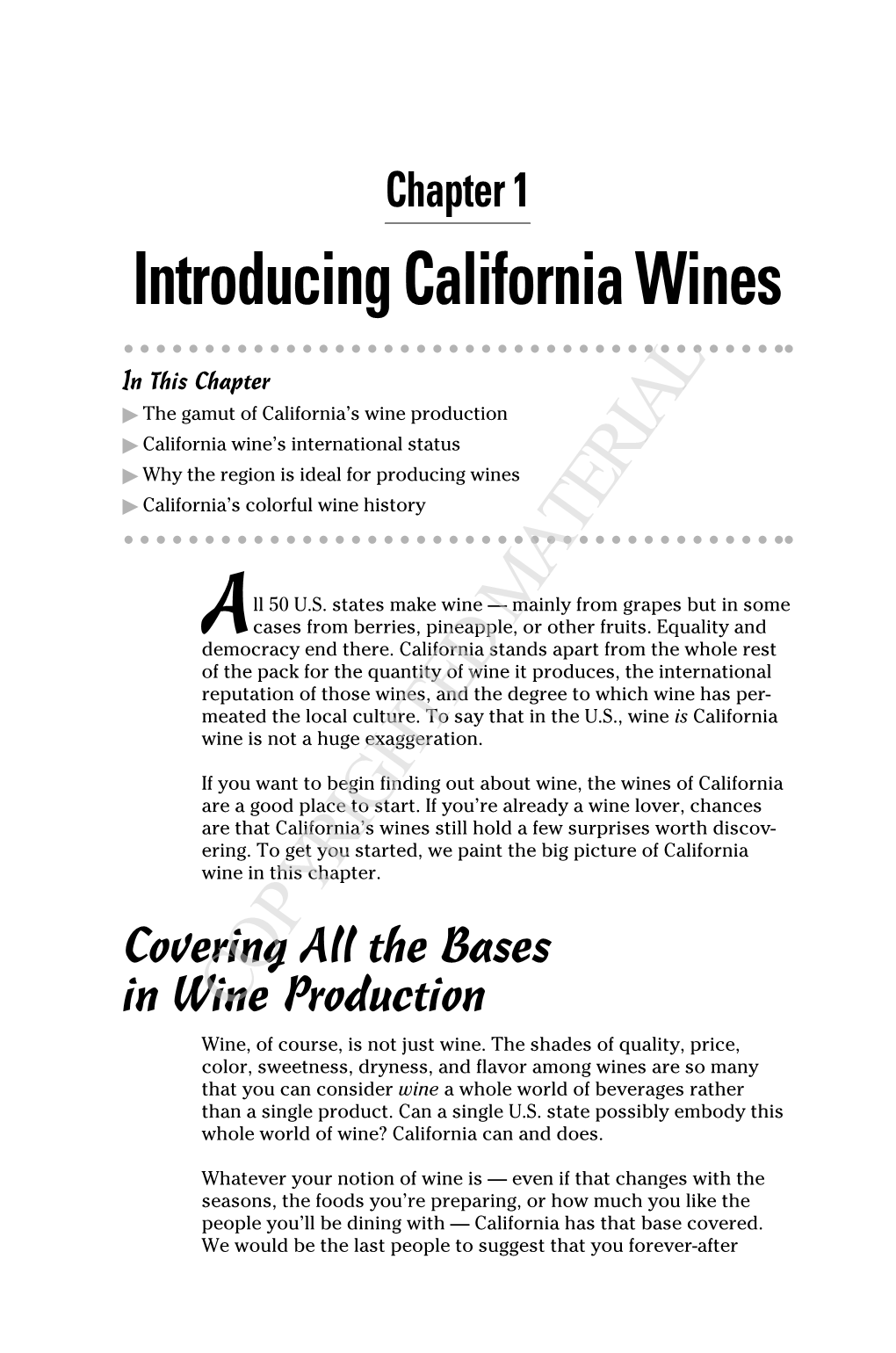 Introducing California Wines