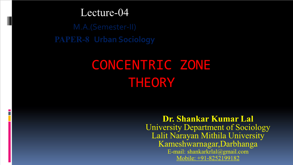 Concentric Zone Theory