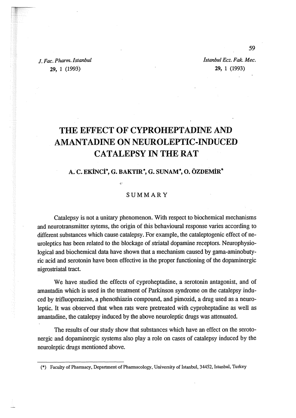 AMANTADIP\Dle: on Nemolebtic-II[WDUCED CATALEPSY UV the RAT