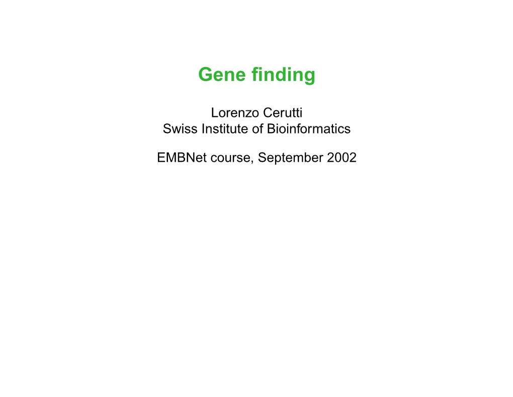 Gene Structure Prediction