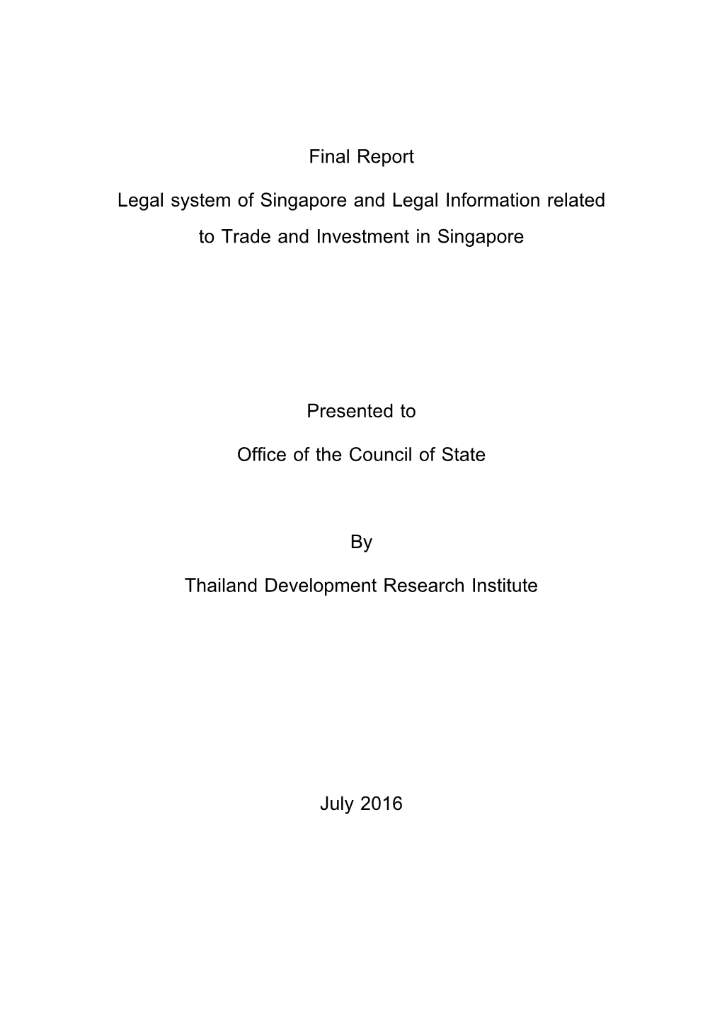 Legal System of the Singapore's and Legal Information