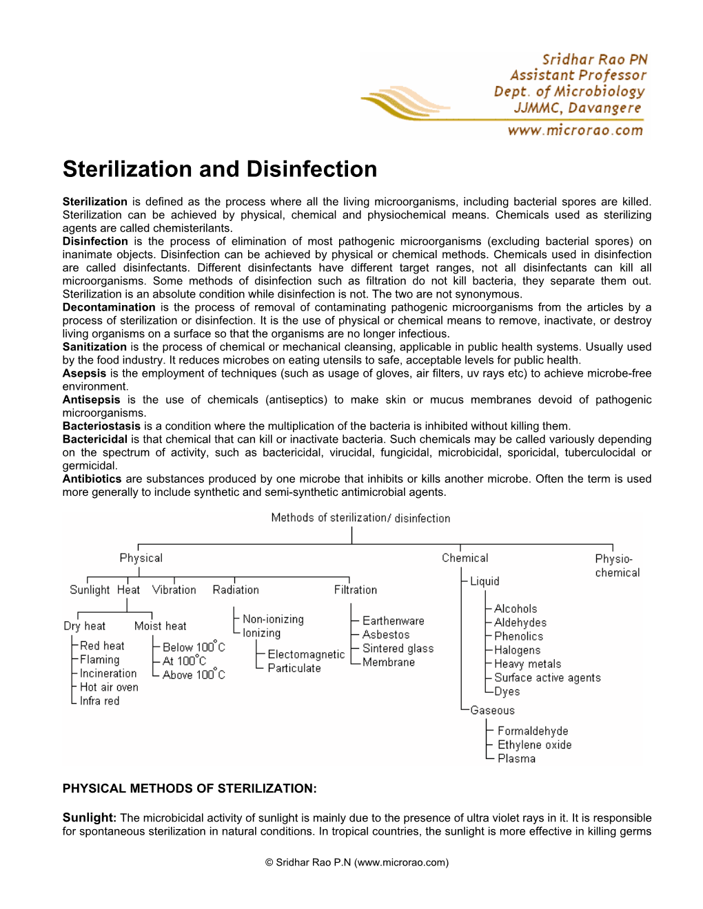 Sterilization and Disinfection