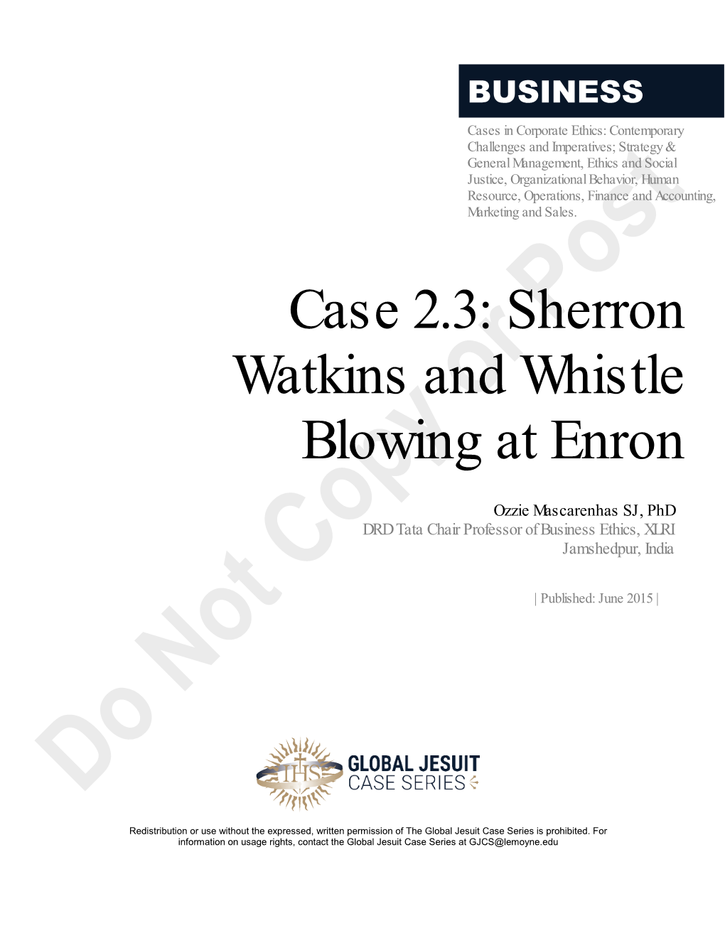 Sherron Watkins and Whistle Blowing at Enron Ethics of 3