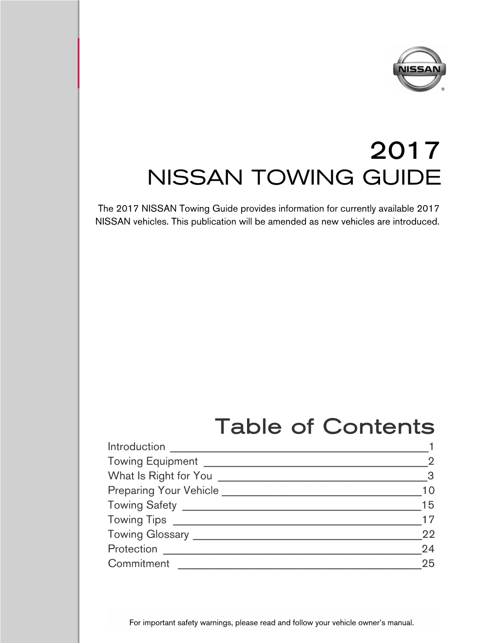 2017 Nissan Towing Guide