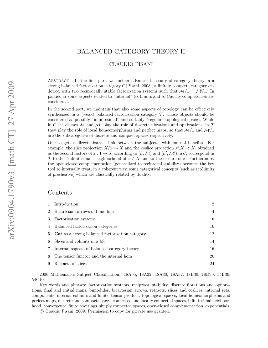 Balanced Category Theory II