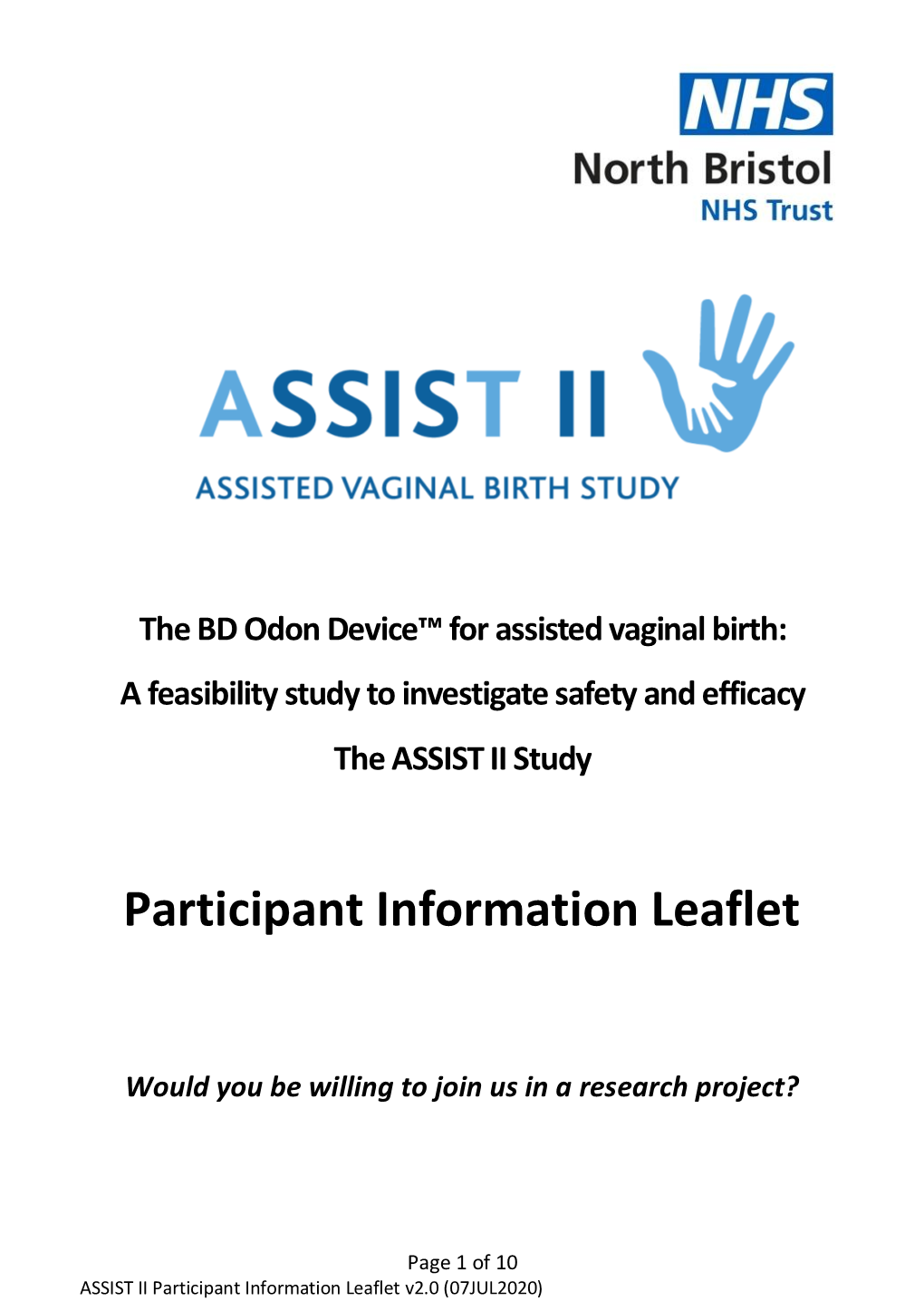 ASSIST II Participant Information Leaflet V2.0 07JUL2020.Pdf