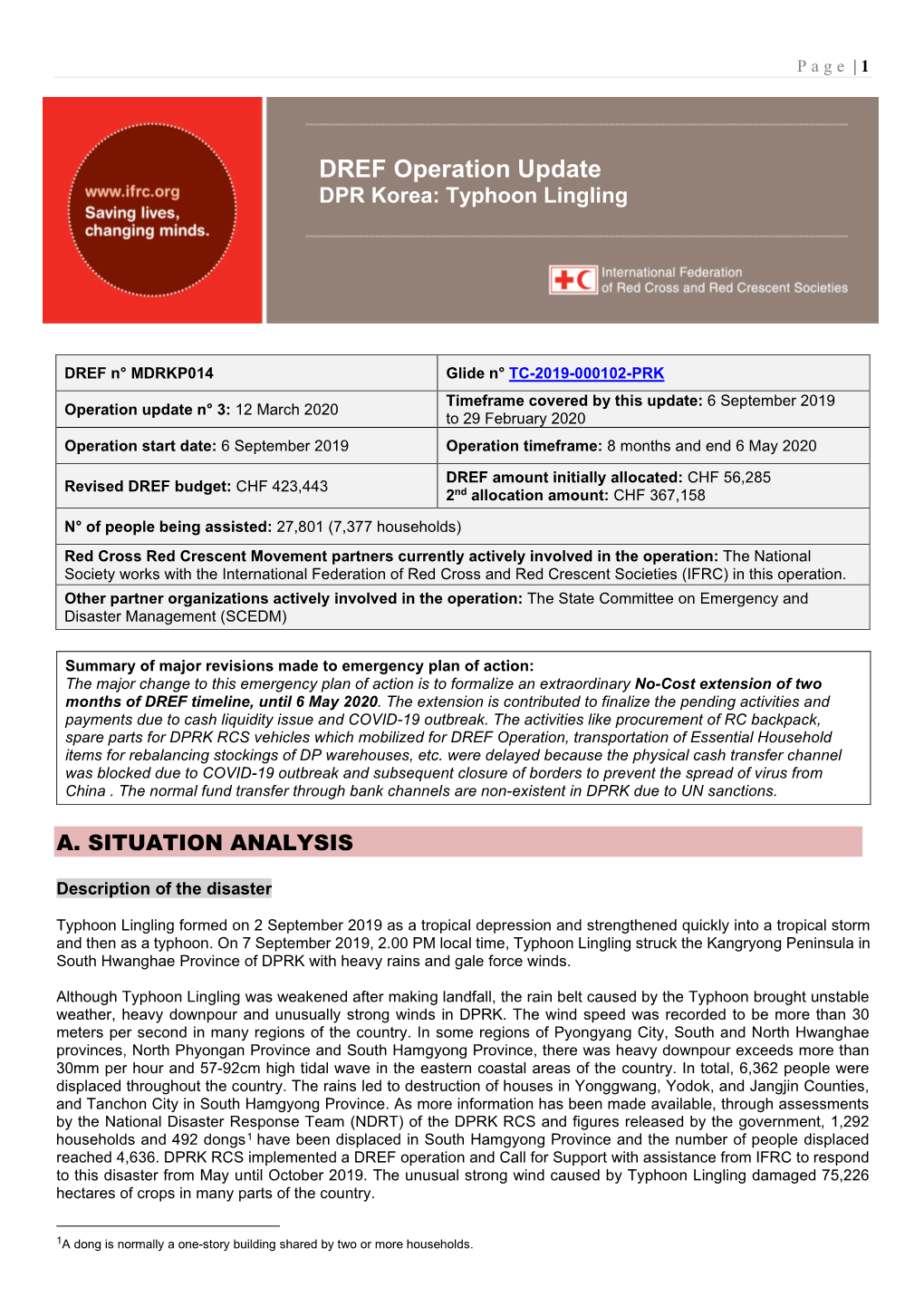 DPR Korea: Typhoon Linglingsoulik