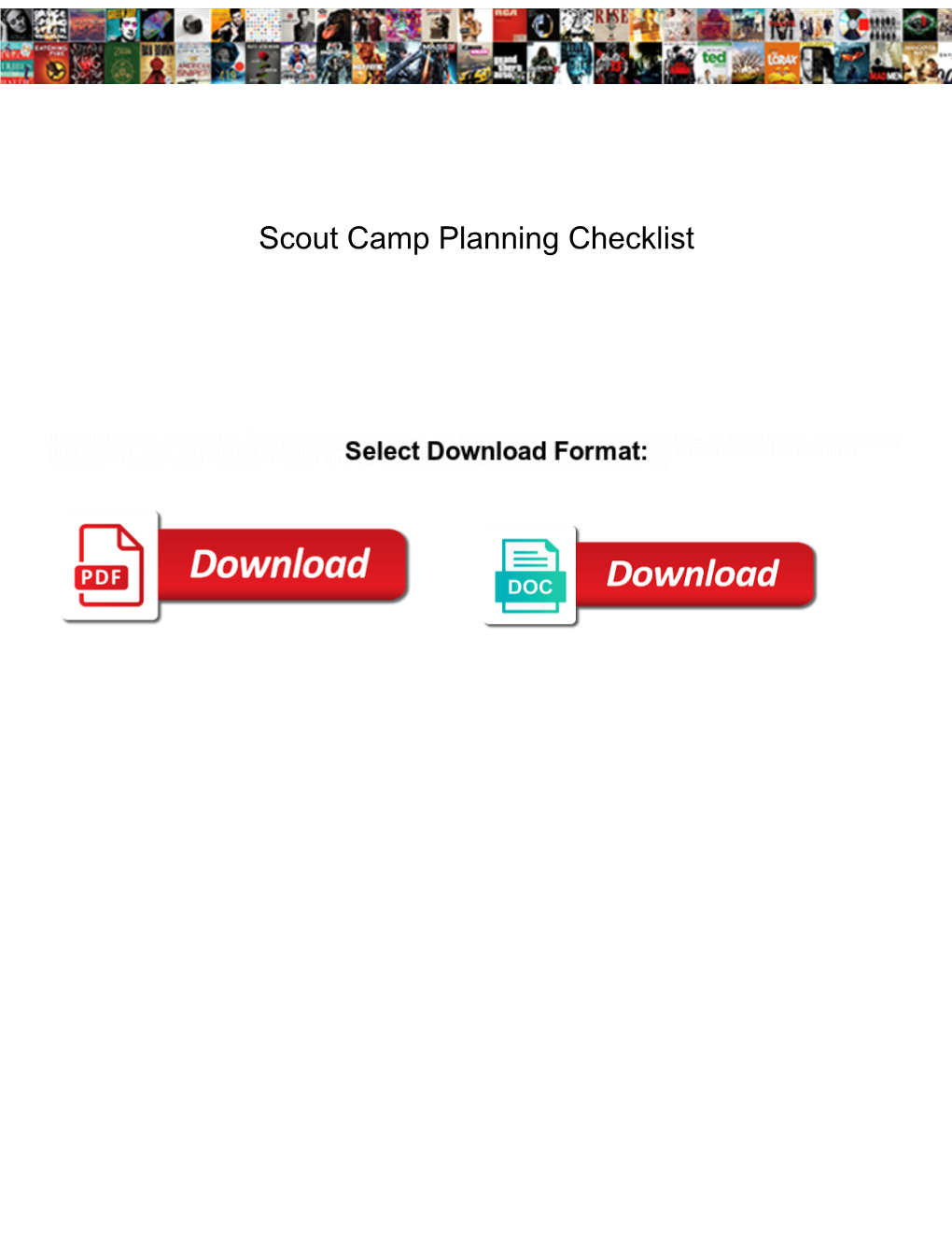 Scout Camp Planning Checklist