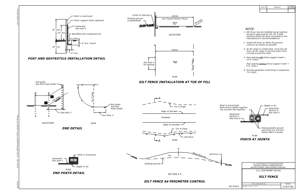 Silt Fence Note