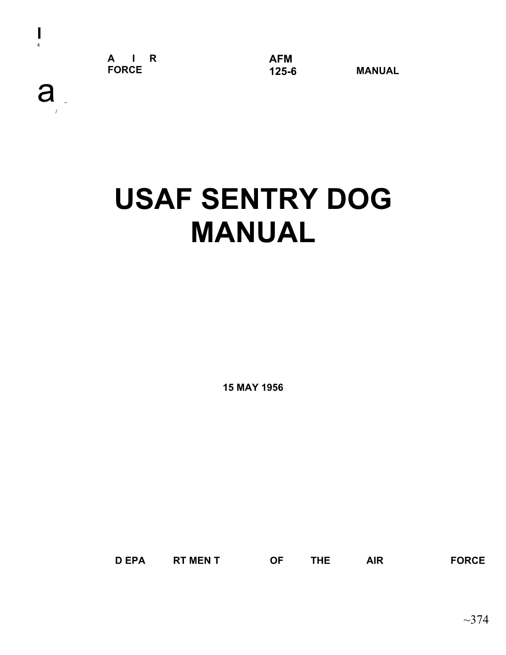 Usaf Sentry Dog Manual