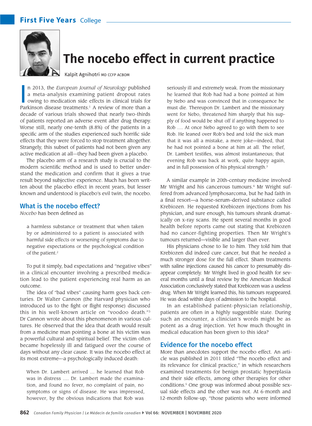 The Nocebo Effect in Current Practice