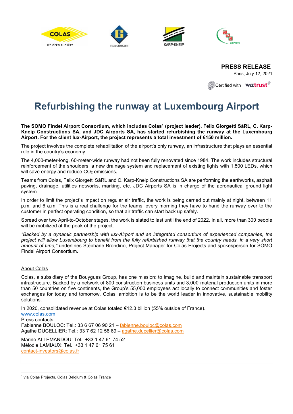 Refurbishing the Runway at Luxembourg Airport