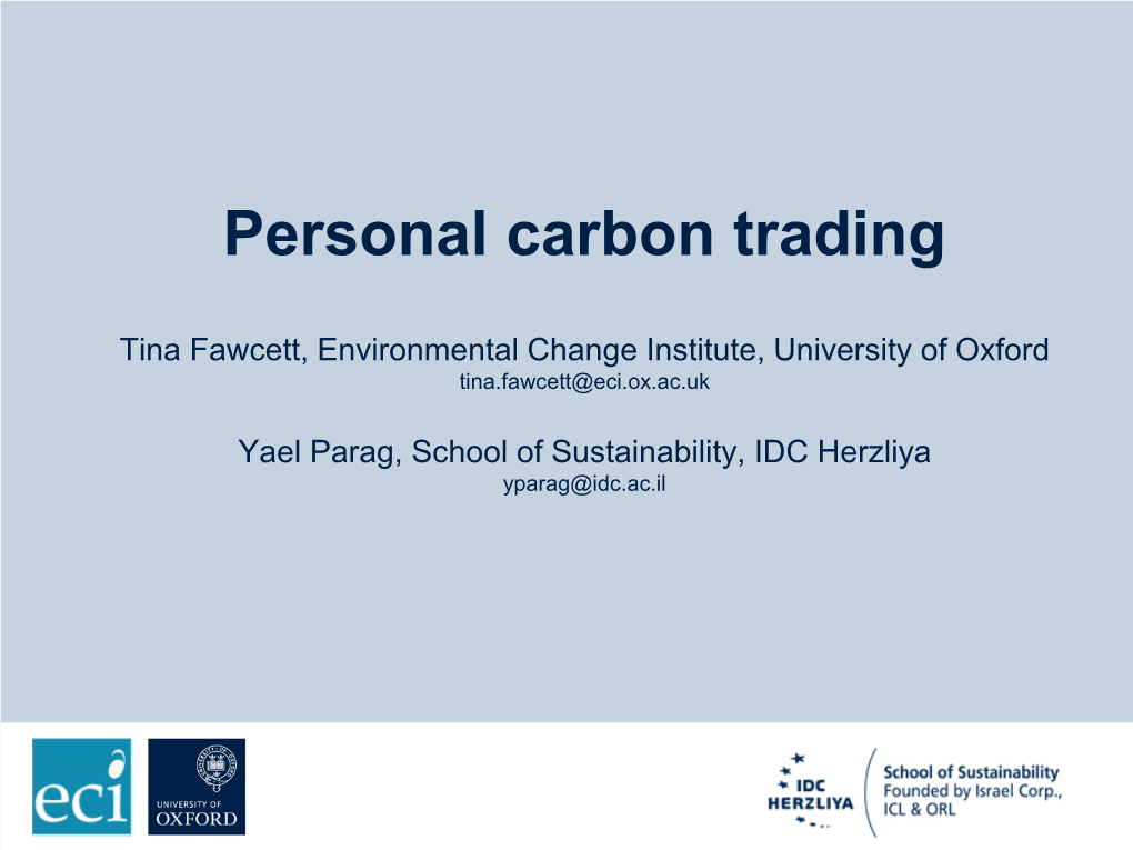 Personal Carbon Trading