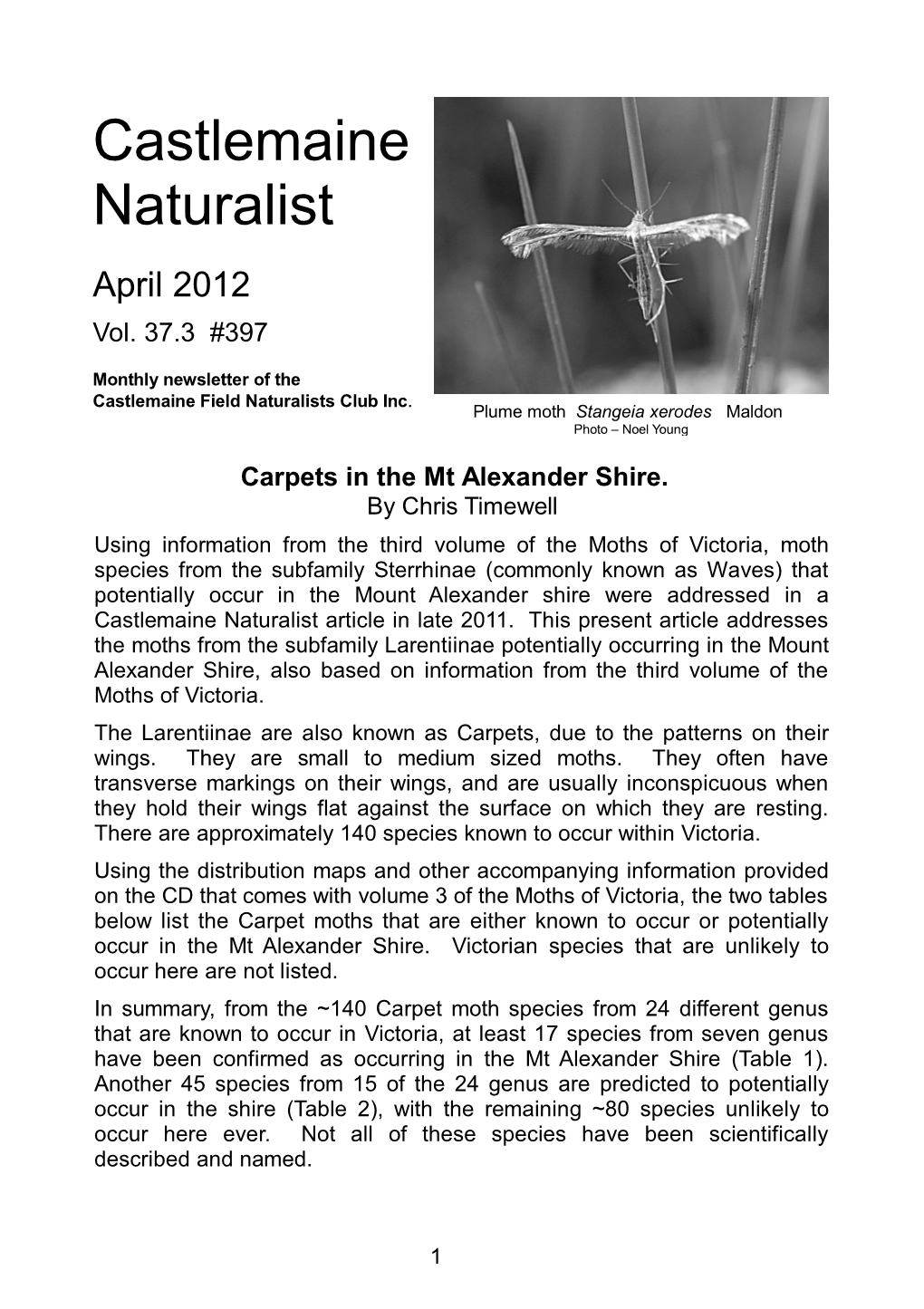 Castlemaine Naturalist April 2012 Vol