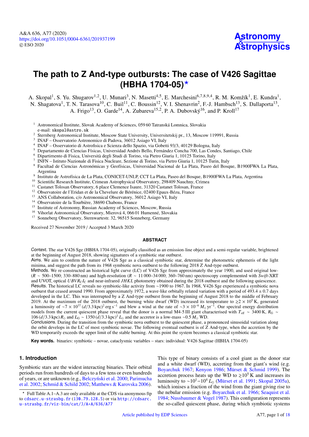The Path to Z And-Type Outbursts: the Case of V426 Sagittae (HBHA 1704-05)? A
