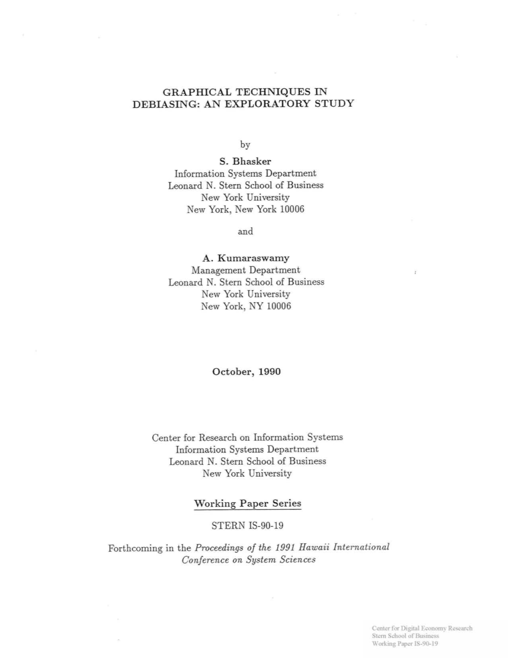 Graphical Techniques in Debiasing: an Exploratory Study