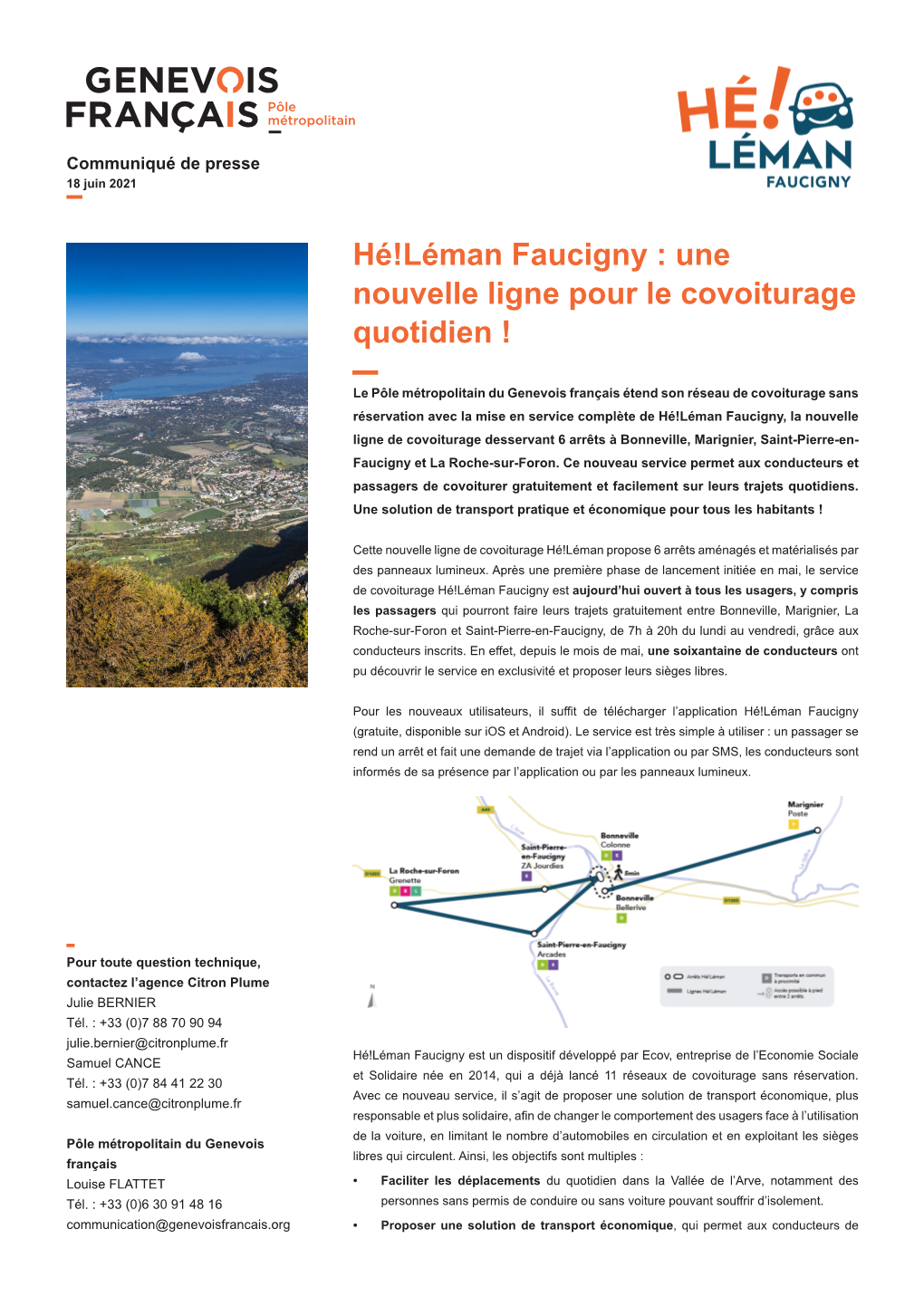 Hé!Léman Faucigny : Une Nouvelle Ligne Pour Le Covoiturage Quotidien !