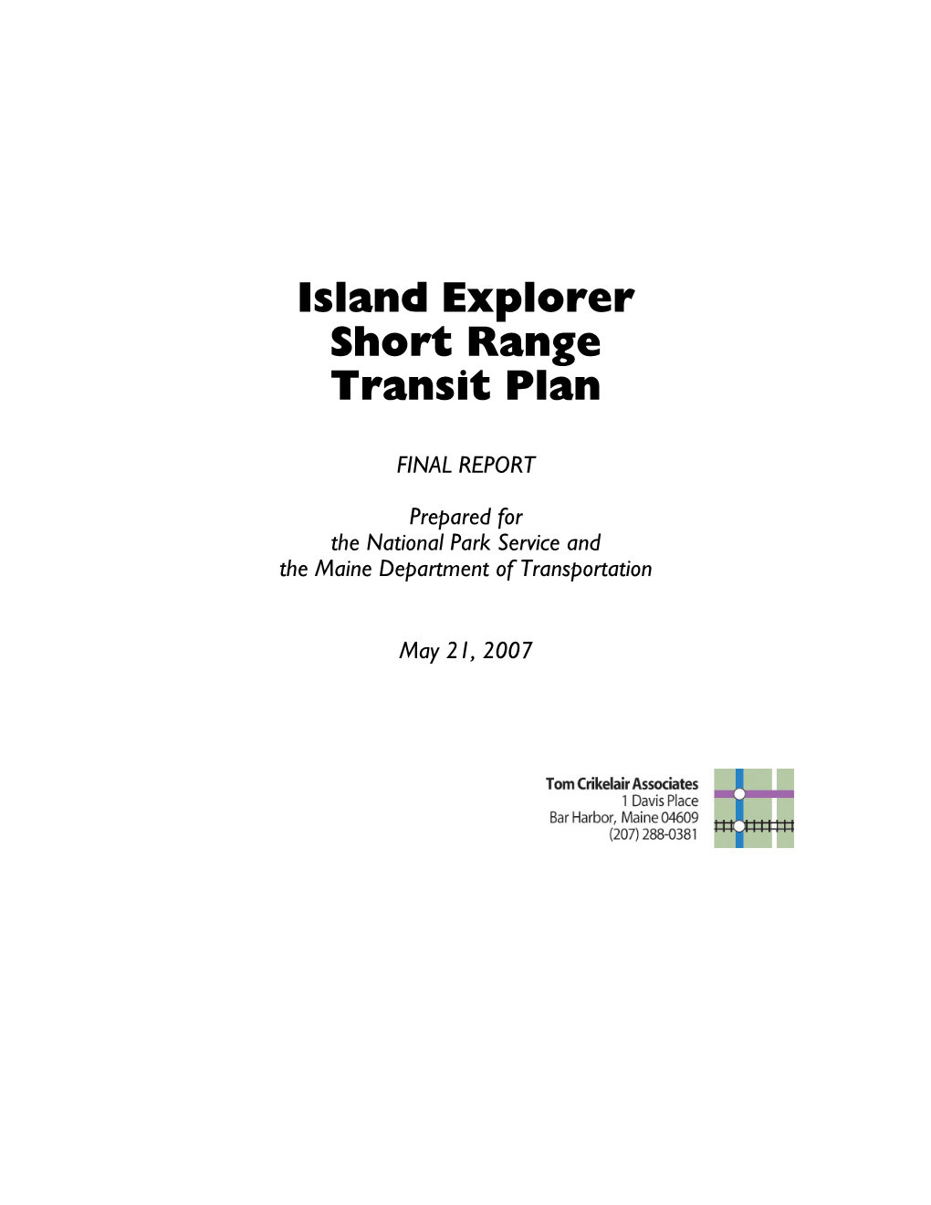 Island Explorer Short Range Transit Plan