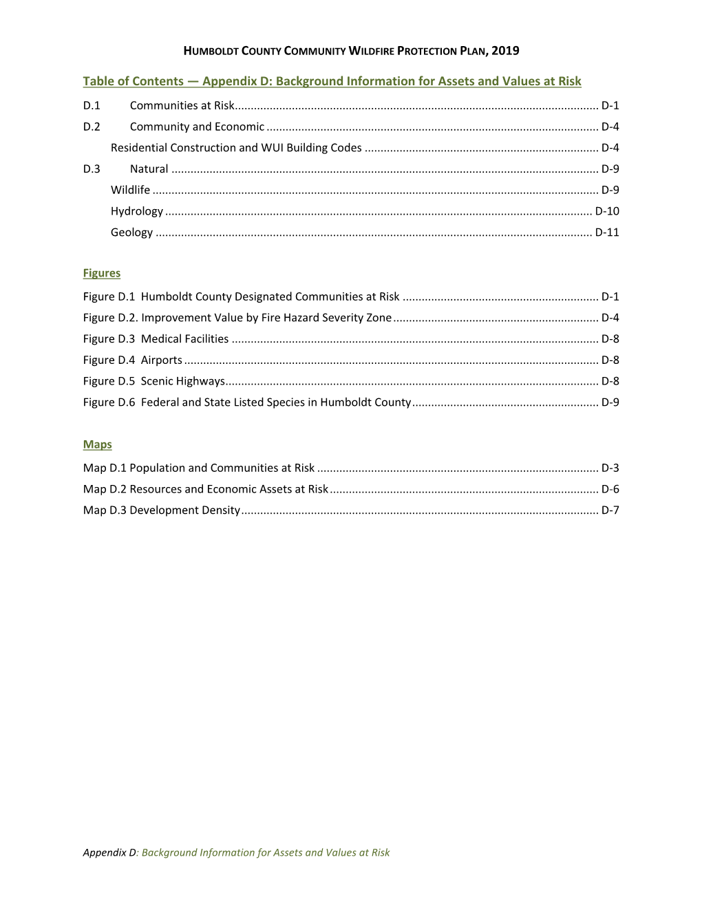 Background for Assets and Values at Risk, Humboldt