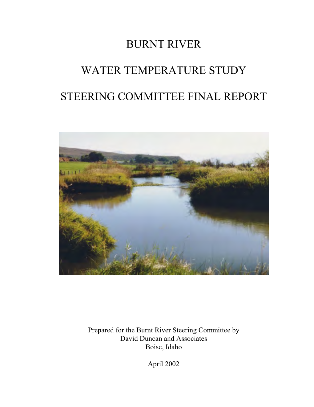 Burnt River Water Temperature Study Commitee Final Report