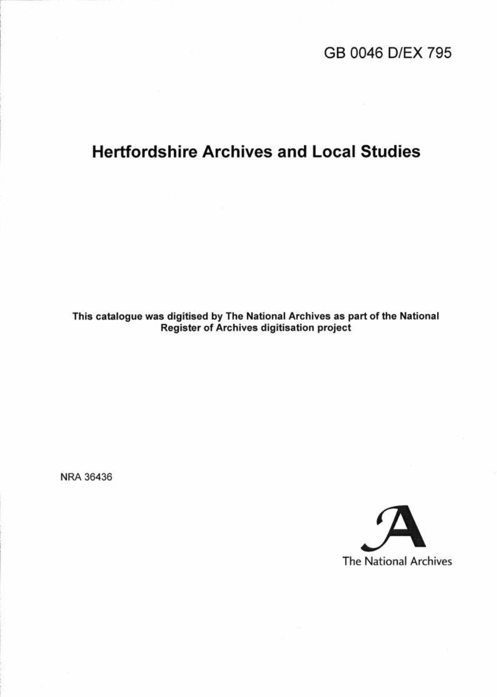 Hertfordshire Archives and Local Studies