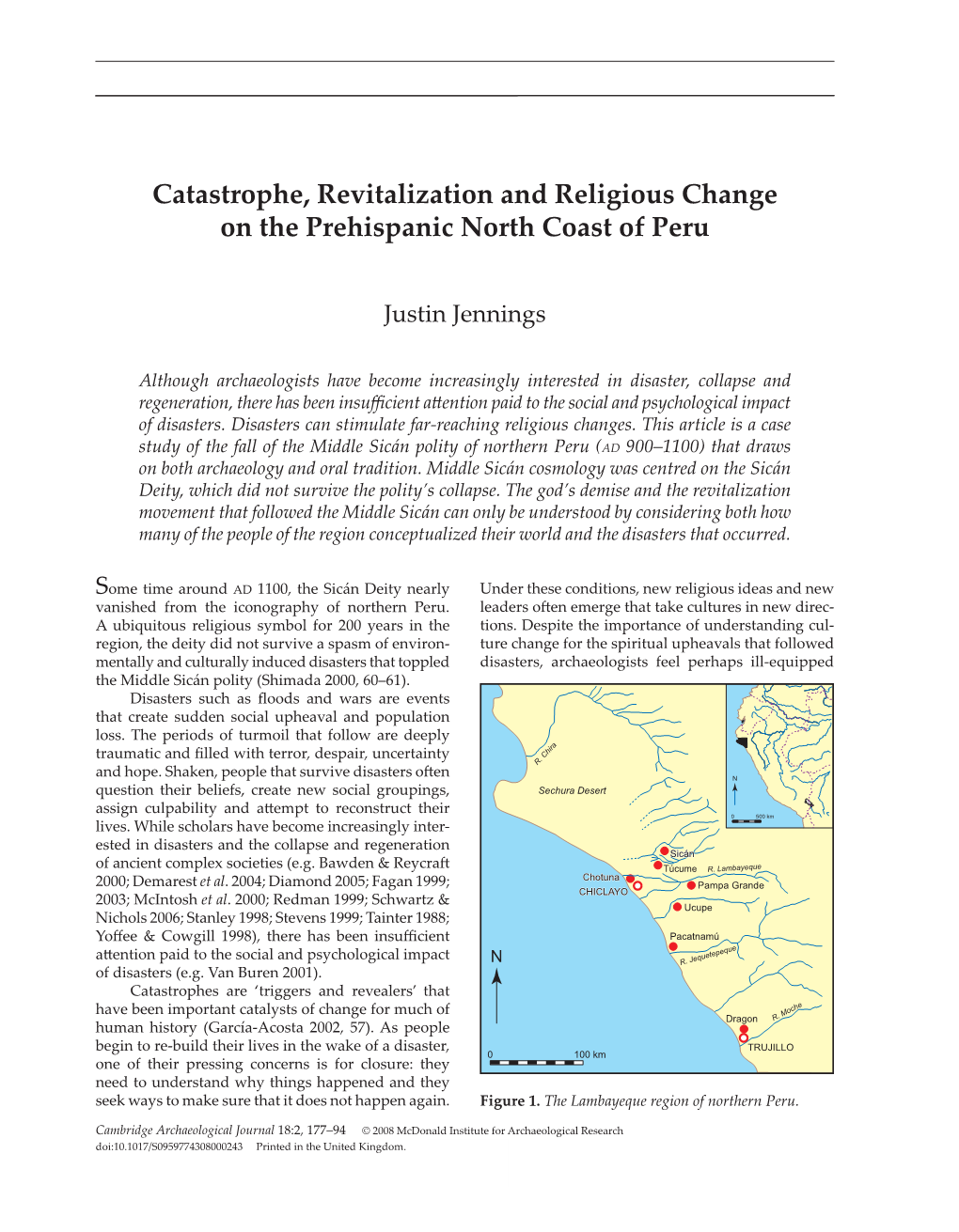 2008, Justin Jennings, Catastrophe, Revitalization, and Religious