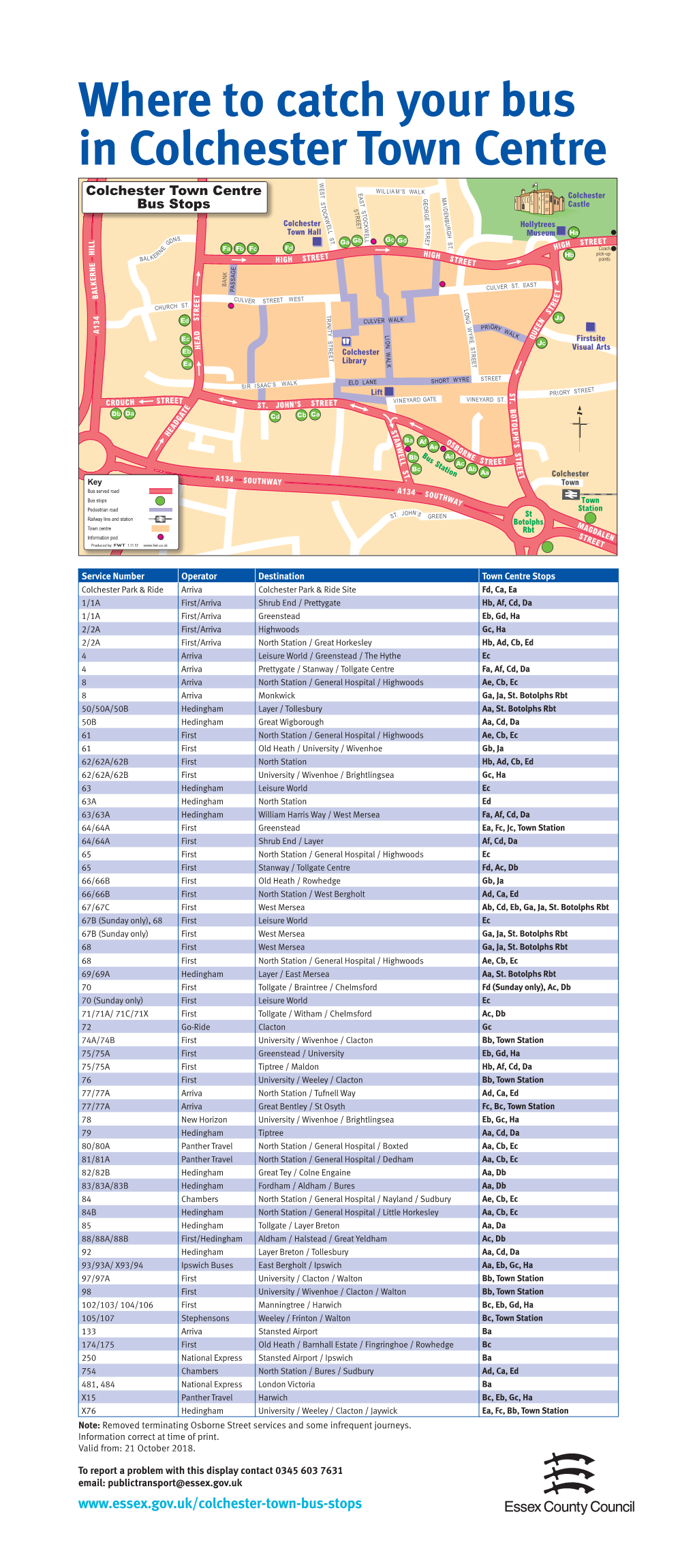 Where to Catch Your Bus in Colchester Town Centre