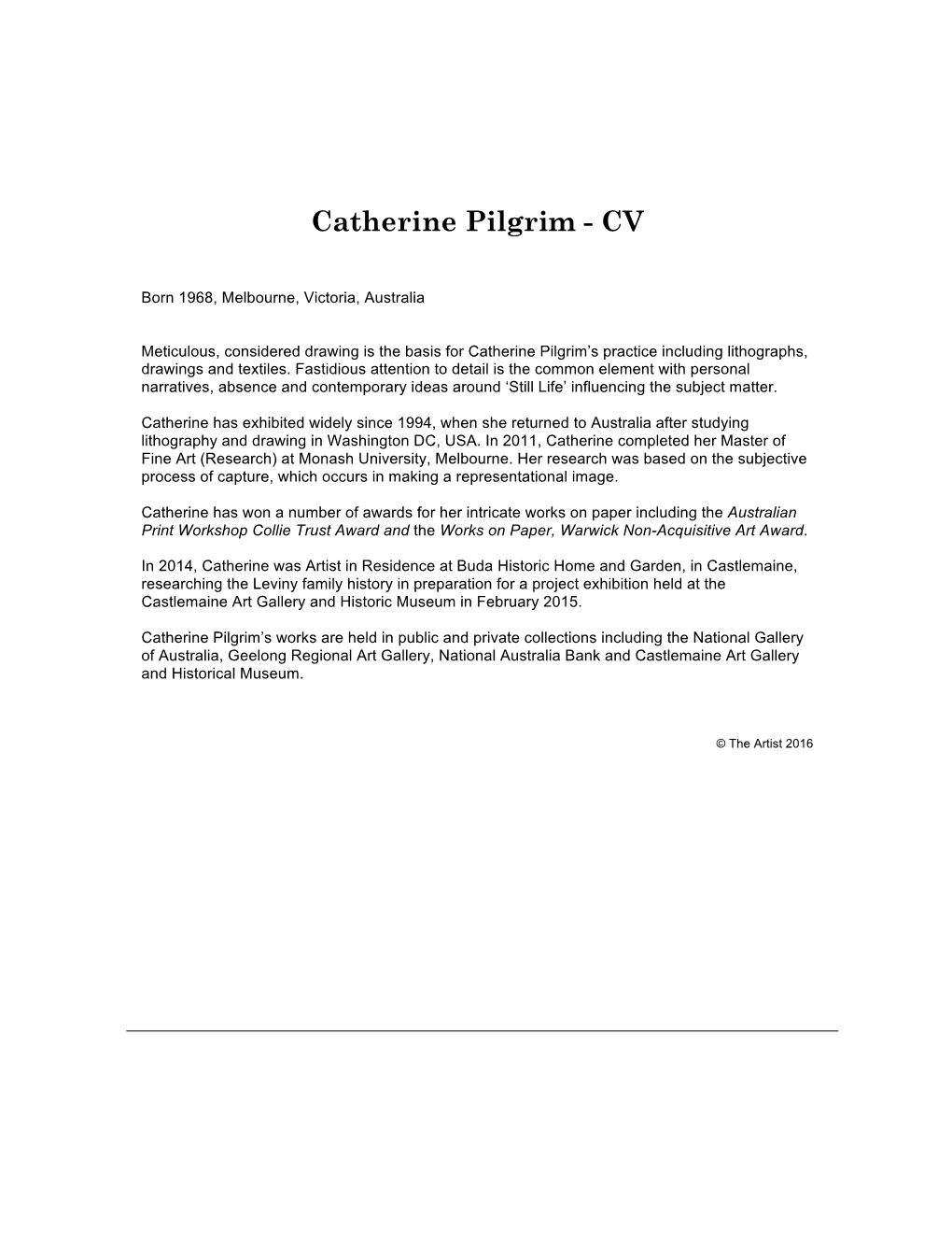 Cvcatherine Pilgrim