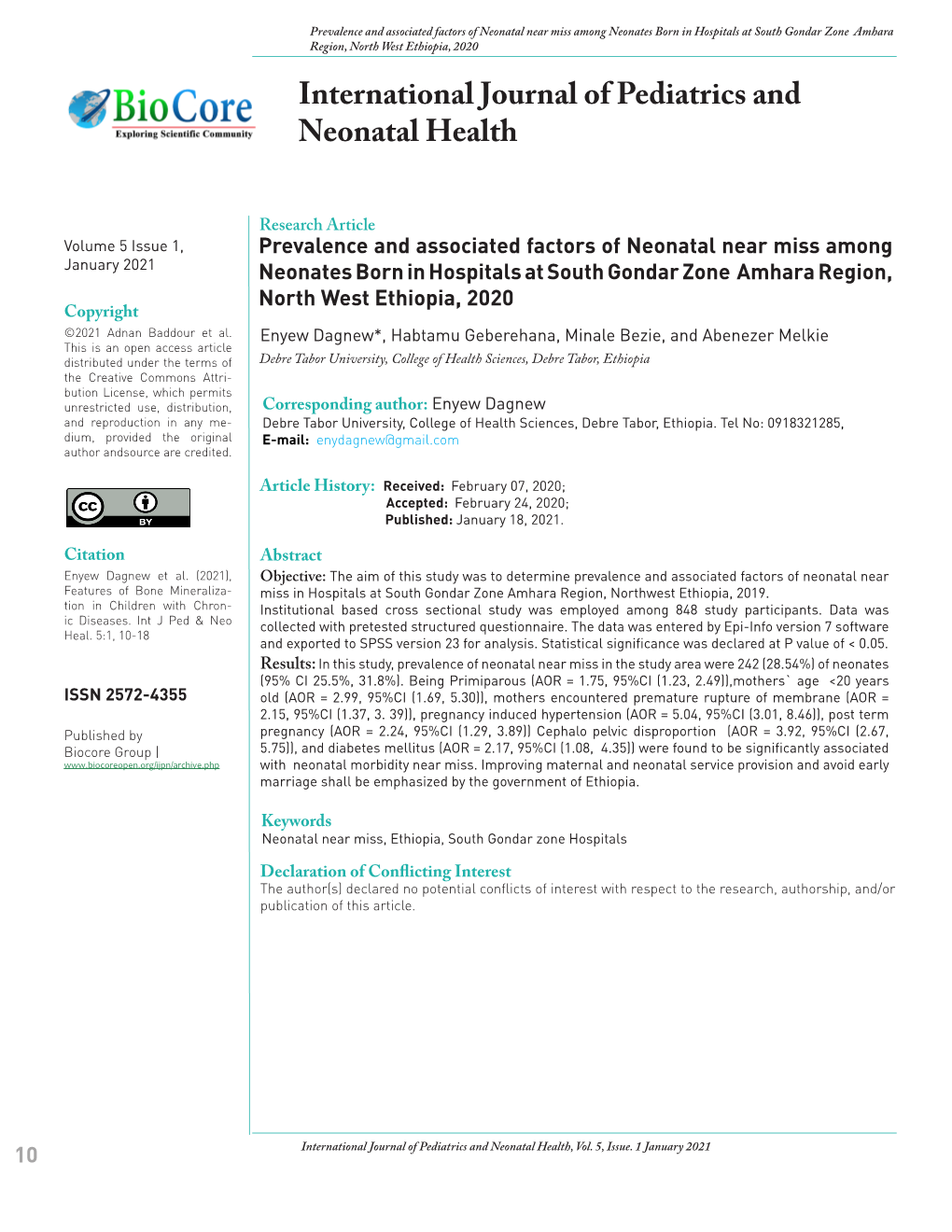 International Journal of Pediatrics and Neonatal Health