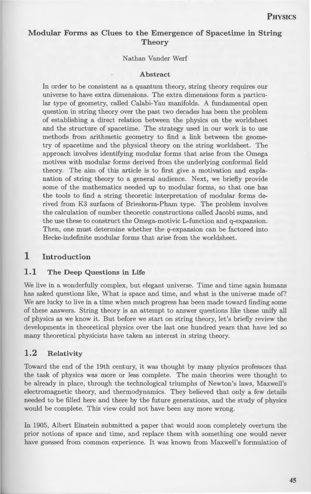 O Modular Forms As Clues to the Emergence of Spacetime in String