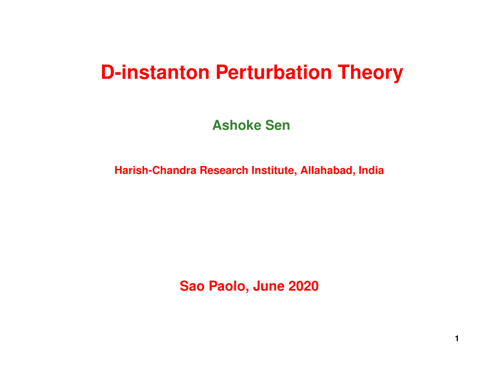 D-Instanton Perturbation Theory