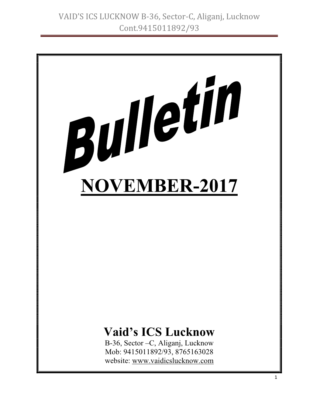 Bulletin November, 17 (English)