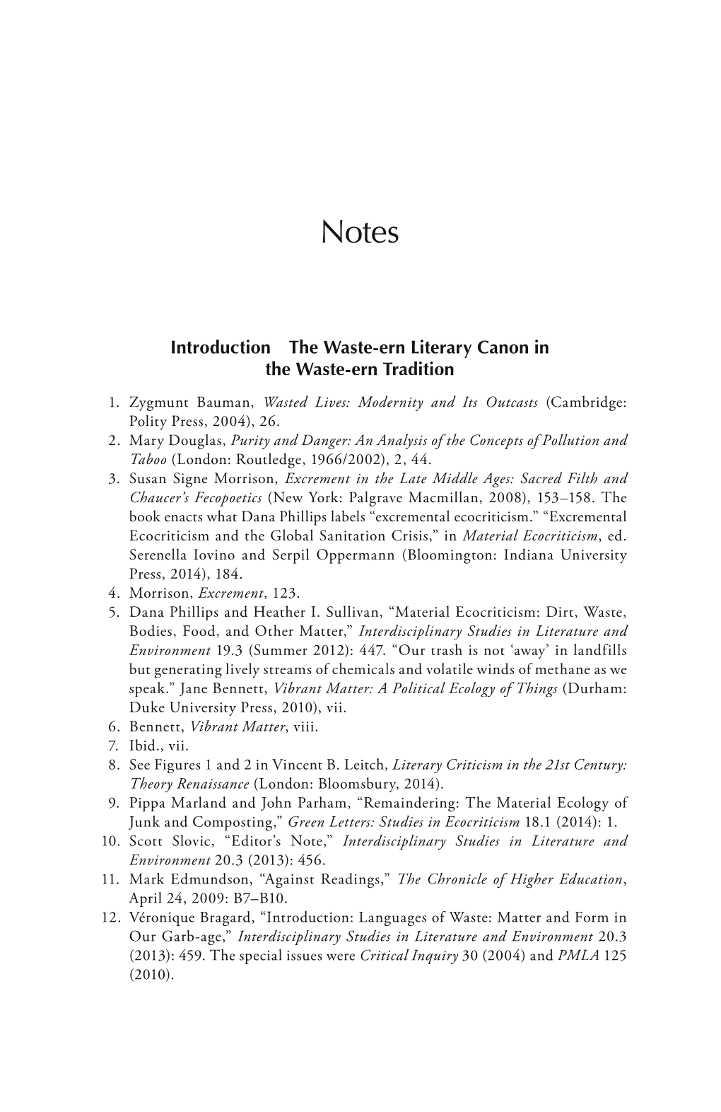 Introduction the Waste-Ern Literary Canon in the Waste-Ern Tradition