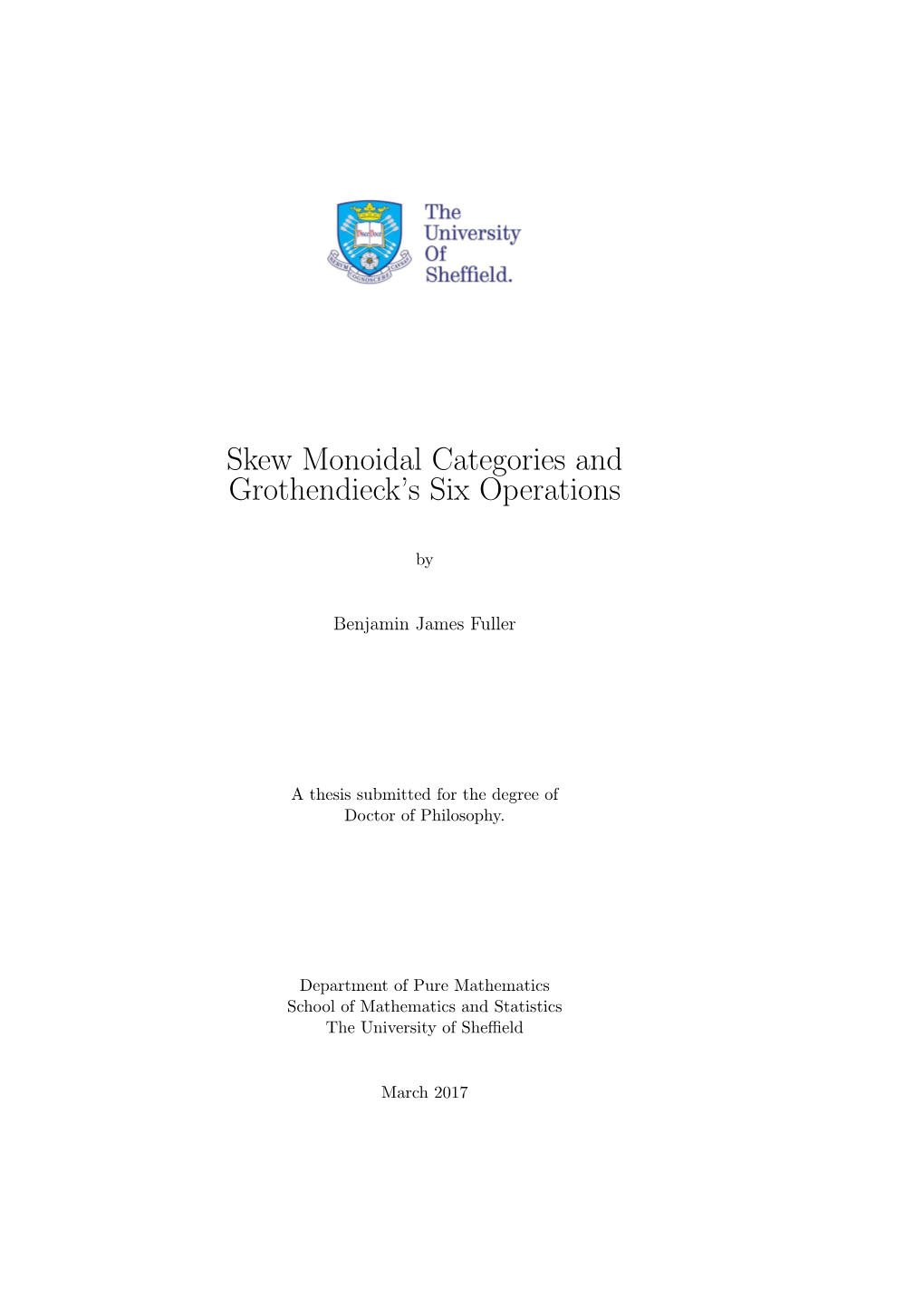 Skew Monoidal Categories and Grothendieck's Six Operations