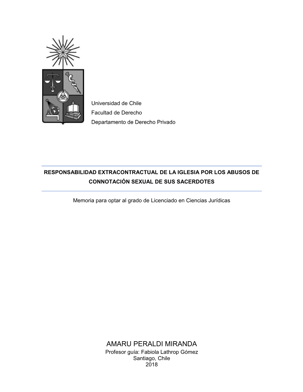 Responsabilidad Extracontractual De La Iglesia Por Los Abusos De Connotación Sexual De Sus Sacerdotes