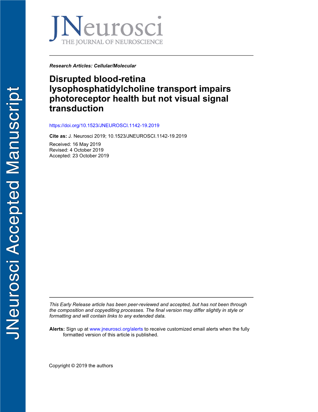 Disrupted Blood-Retina Lysophosphatidylcholine Transport