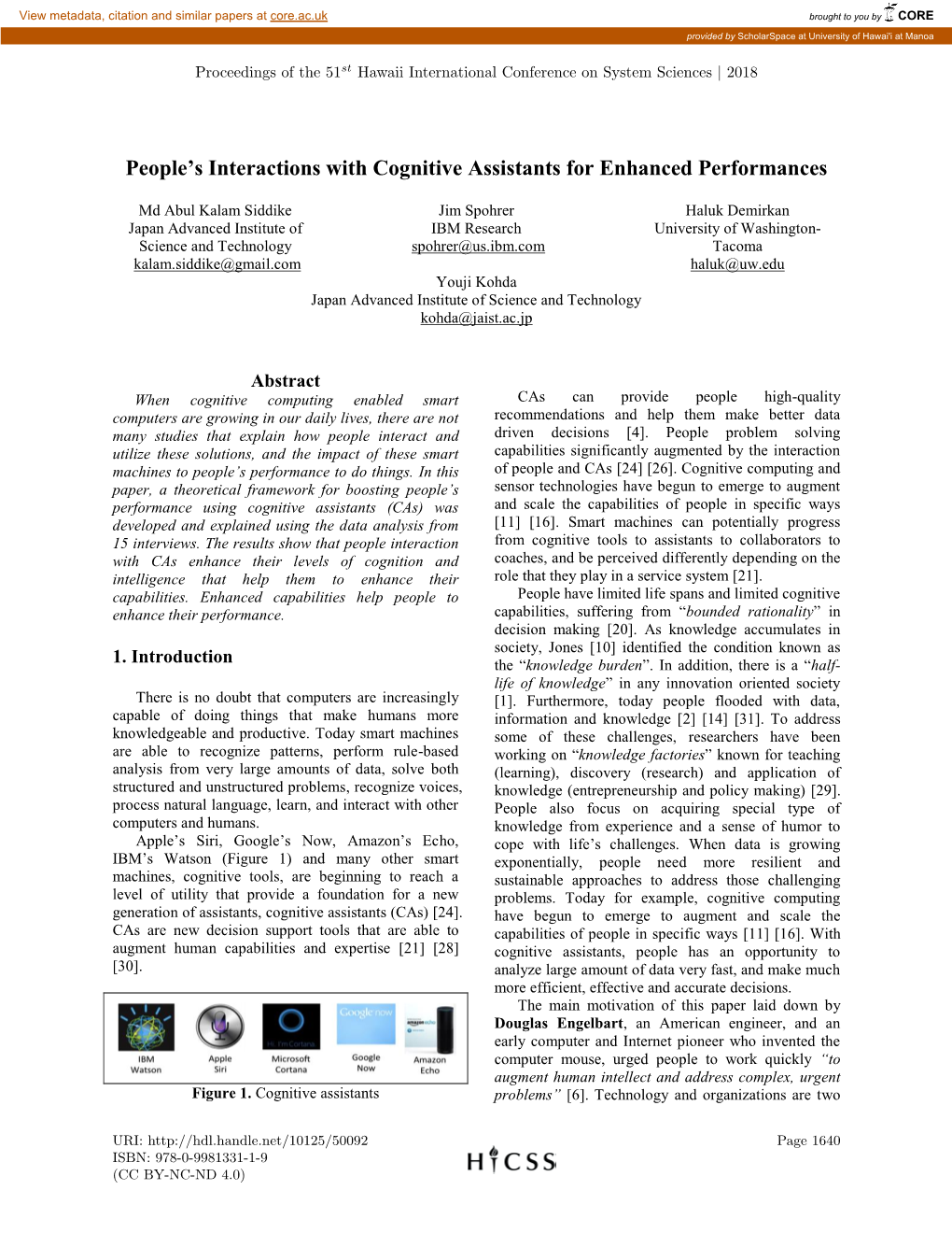 People's Interactions with Cognitive Assistants for Enhanced