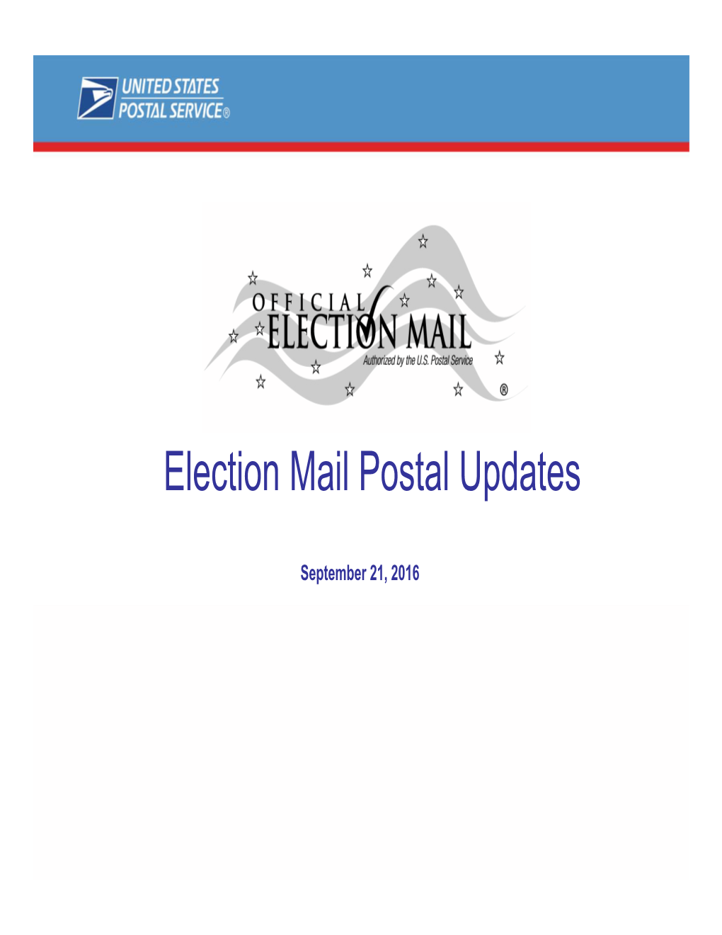 Election Mail Postal Updates