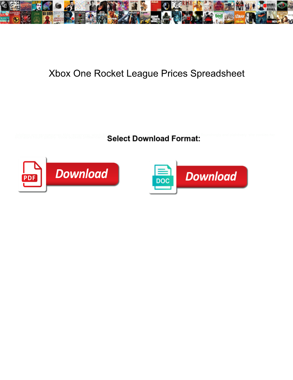 Xbox One Rocket League Prices Spreadsheet