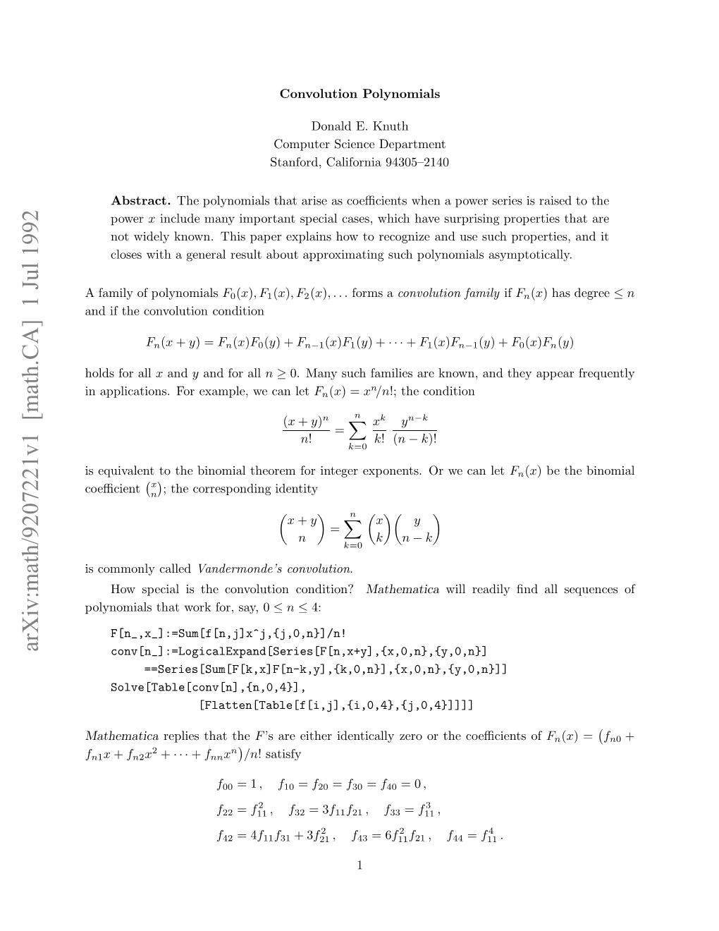 [Math.CA] 1 Jul 1992 Napiain.Freape Ecnlet Can We Example, for Applications