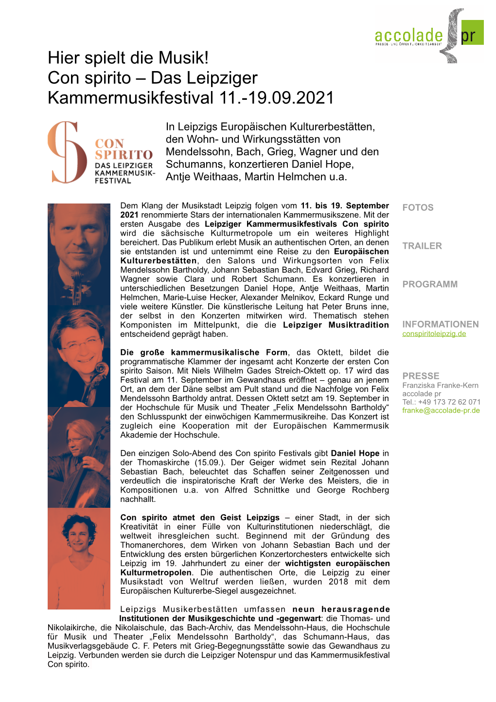 Con Spirito – Das Leipziger Kammermusikfestival 11.-19.09.2021