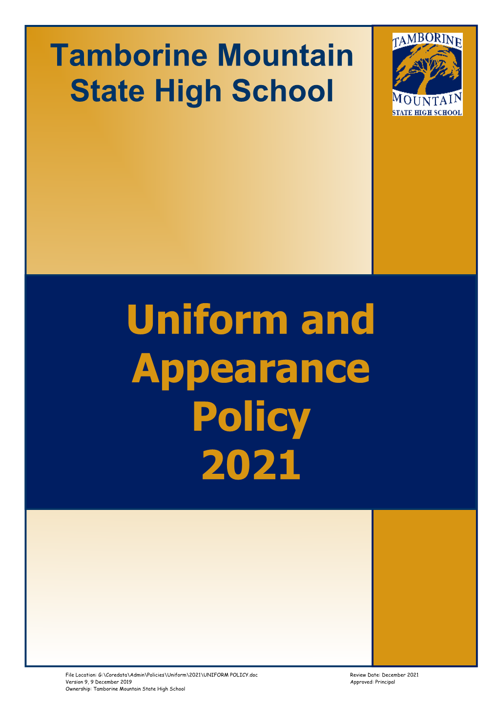 Uniform and Appearance Policy 2021