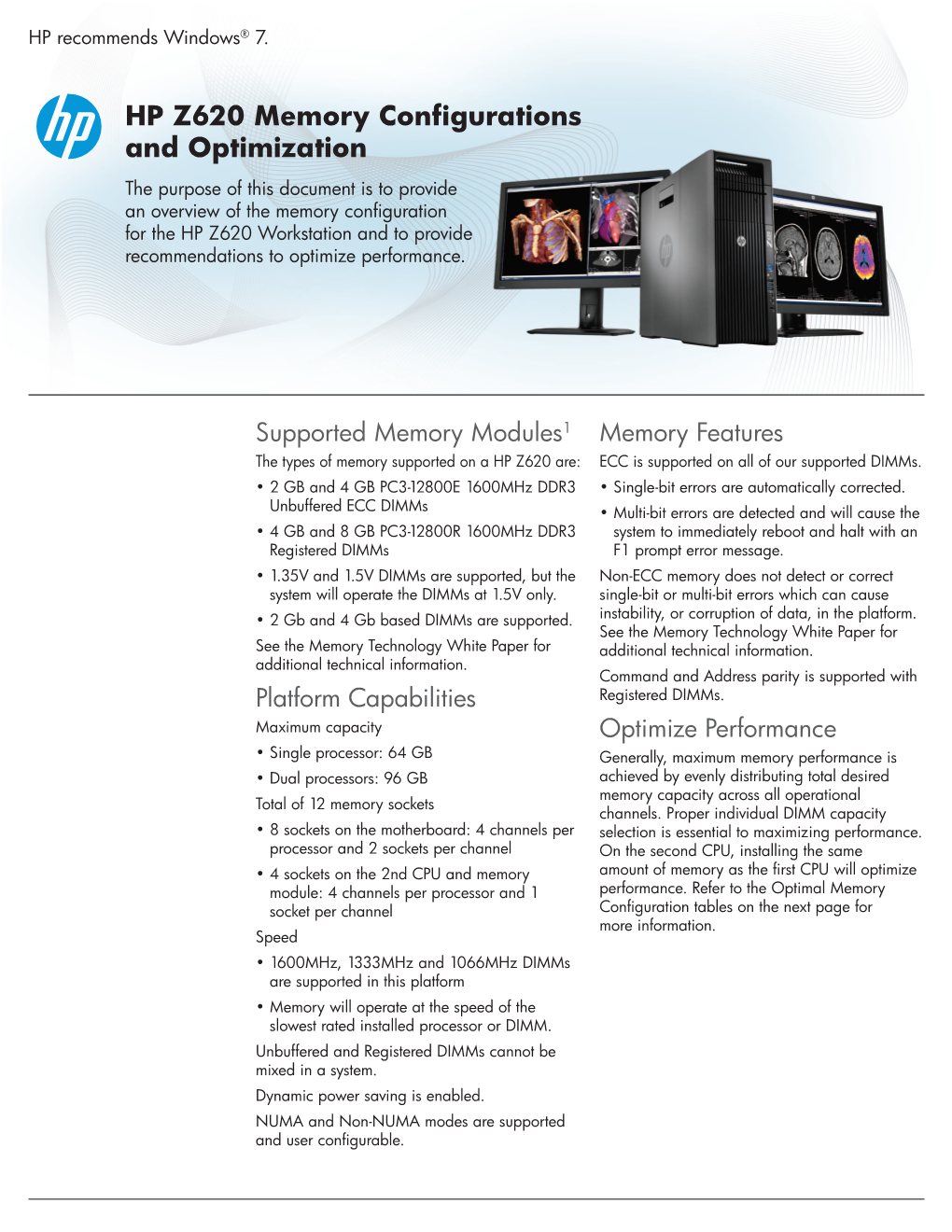 HP Z620 Memory Configurations and Optimization