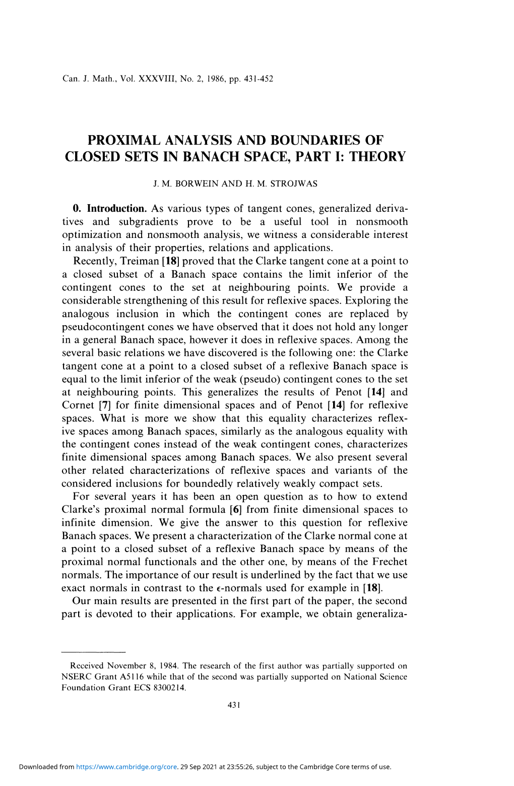 Proximal Analysis and Boundaries of Closed Sets in Banach Space, Part I: Theory